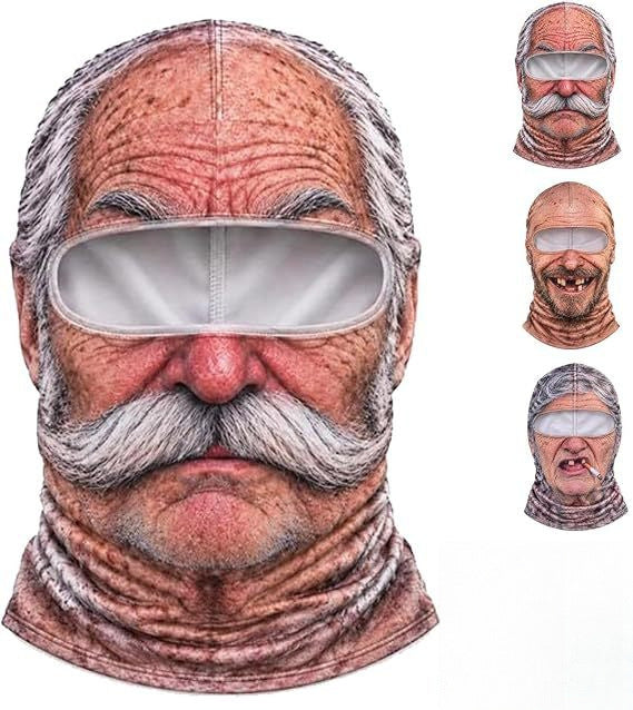 Old Man Whitebeard — funny realistic face balaclava ski mask